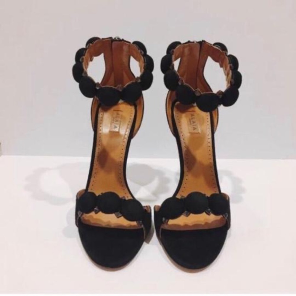 ALAIA Bombe 110 studded suede leather heels sandals - Picture 7 of 9